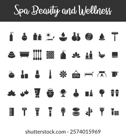 Set of spa icons isolated on white background. Wellness symbol modern, simple, vector, icon for website design, mobile app, ui. Vector Illustration