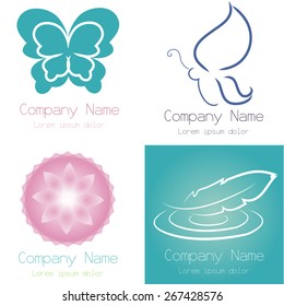 Set of spa icons on different colored backgrounds. Vector illustration