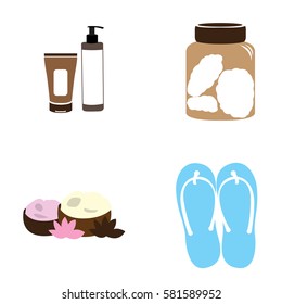 Set of spa icons on a white background, Vector illustration