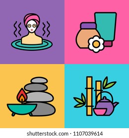 Set of spa icons. Vector illustration