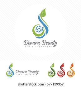 Set of spa logo vector design. Wellness, yoga, health and cosmetic element collection.