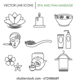 The set of spa and massage elements. Perfect for spa salon, web sites, infographic and other massage productions.