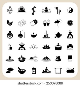 Set of spa and massage icons for design eps 10