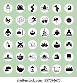 Set of spa and massage icons for design eps 10