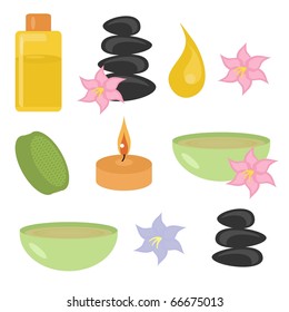 set with spa objects