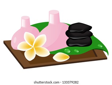 Set for spa of procedures isolated on white background