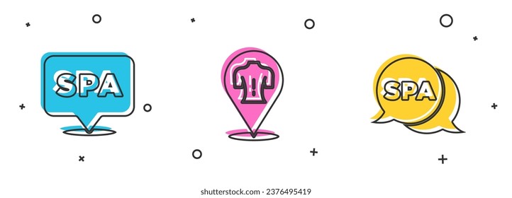 El spa, el masaje y el icono. Vector