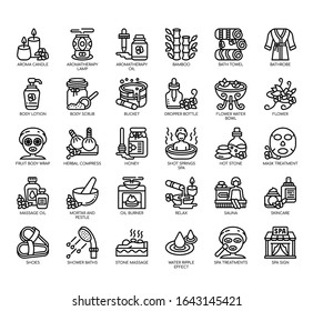 Set of spa thin line and pixel perfect icons for any web and app project. 
