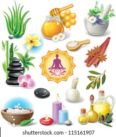 Set of spa treatment symbols