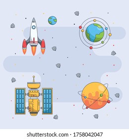 conjunto de colección de astronomía espacial