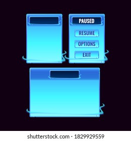 Set of space board pop up texture for gui asset elements vector illustration