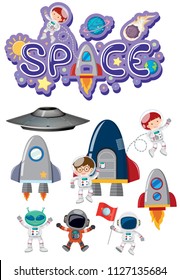 A Set of Space Elelment illustration