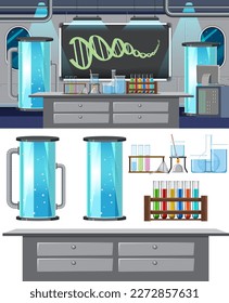 Set of space element and background illustration