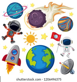 Set of space element illustration