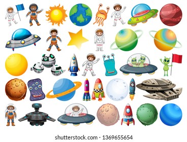 Set of space element illustration