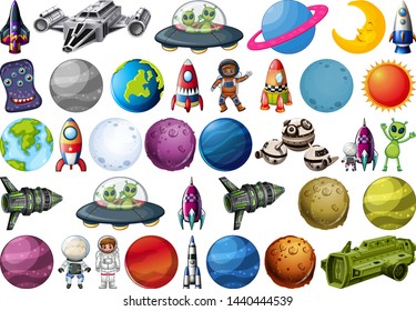 Set of space element illustration