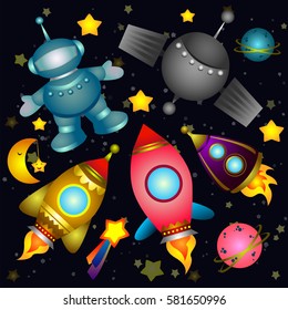 Set of space elements vector