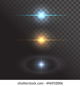 Set of space explosions or stars