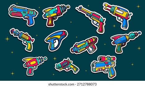 Un conjunto de armas espaciales Ilustración vectorial