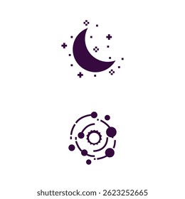 set of space icon illustration
