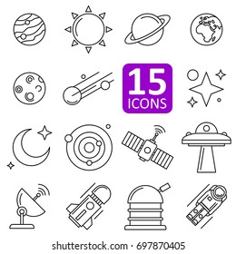 Set of space icon vector