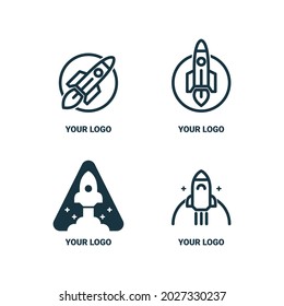 Set of space icon vector illustration in outline style for for web,landing page, stickers, and background