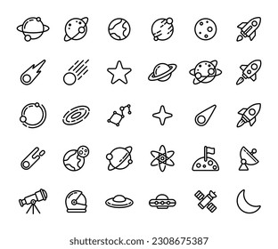 Set of space icon vector logo illustration 