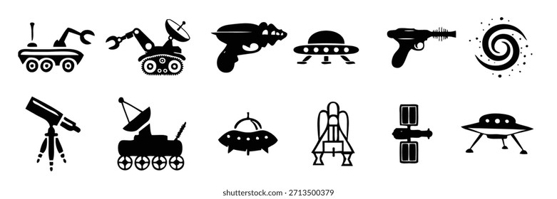 Conjunto de silueta de Vector de icono de espacio