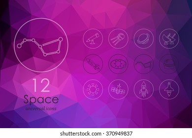 Set of space icons