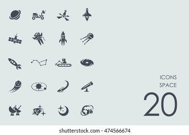 Set of space icons