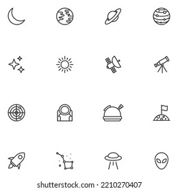 Set Of Space Line Icon