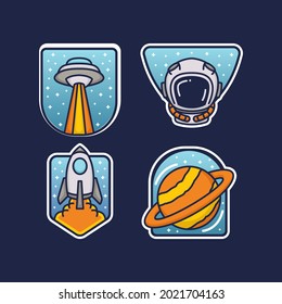 Set of space logo emblem design