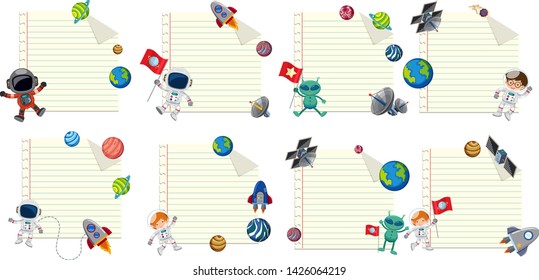 Conjunto de espacios no ilustración de plantilla