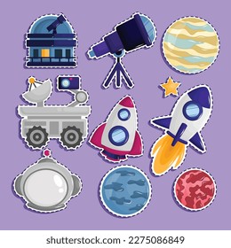 Juego de Ilustración de la Cuta de Objetos Espaciales