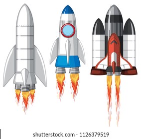 A Set of Space Rocket illustration