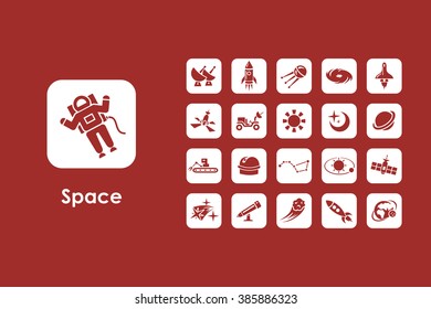 Set of space simple icons