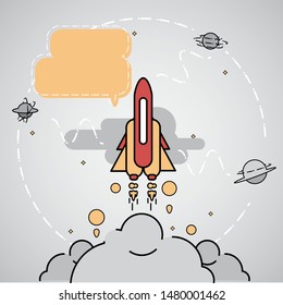 Set of space speech bubbles