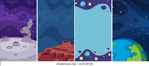 A Set of Space Template illustration