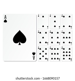 set spades playing cards design vector