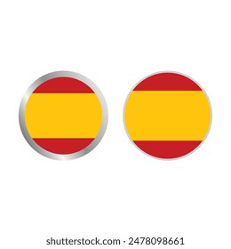 Set Of Spain Flag Vector Design.