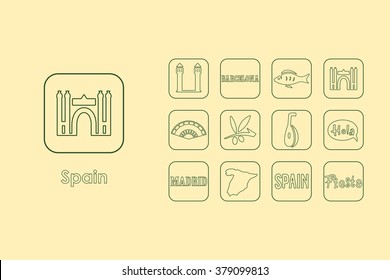Set of Spain simple icons