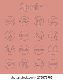It is a set of Spain simple web icons