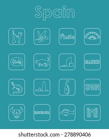It is a set of Spain simple web icons