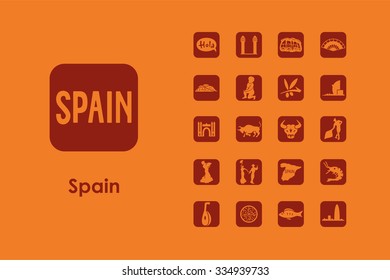 It is a set of Spain simple web icons