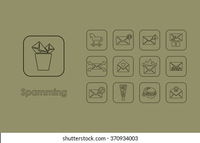 Set of spamming simple icons