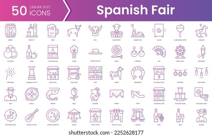 Conjunto de iconos de la feria española. Conjunto de iconos de estilo de degradado. Ilustración vectorial