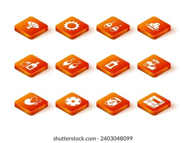 Set Spanish wineskin, Football ball, Apple cider bottle, Earrings, Olives can, Orujo, House Edificio Mirador and Bullfight, matador icon. Vector