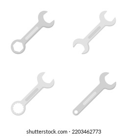 Set of Spanner isolated on white background