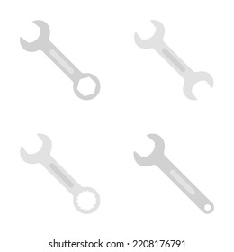 Set of Spanner isolated on white background