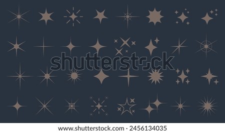 Set sparkle icon. Vector four-pointed star for logo, social media stories.Eps 10 